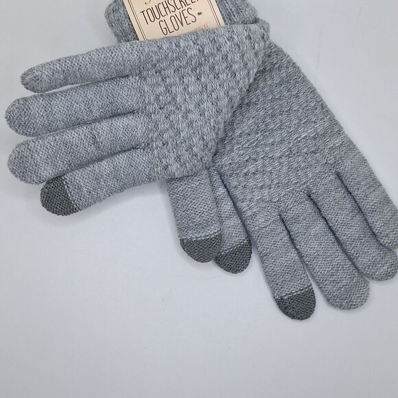 Gray touch screen acrylic winter gloves - Picture 5 of 6